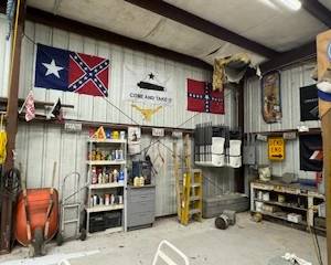Flags, cabinets, chairs, ladders, etc.