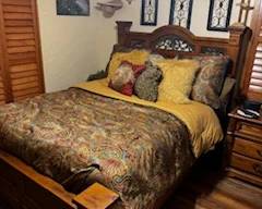 Queen Size Bed, Solid Wood with metal.