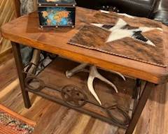 Iron and Wood End Table