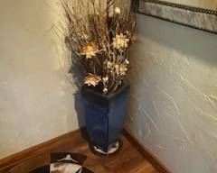 Floral vase with dried arrangement