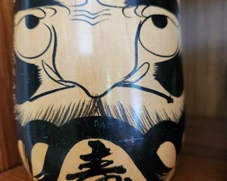 Japanese Wooden Daruma Kokeshi Doll - Vintage 