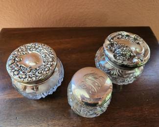 Antique Silver Top Trinket Boxes