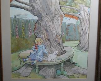 Watercolor painting signed Kauffman