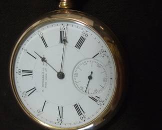 Marked on dial:  E.Howard & Co Boston Pat. Feb 4th, 1868.  Stem wind at 3:00, positive wind stop, running