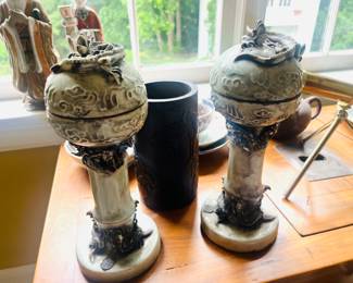 Antique Asian candlesticks