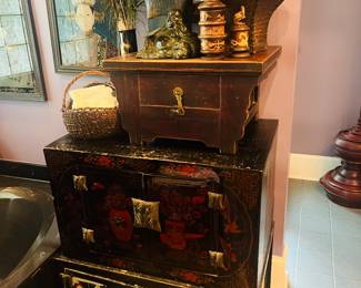Asian lacquered chests