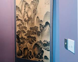 Asian painted silk scrolls 
