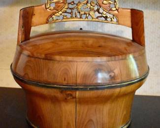 Carved wood Chinese wedding box