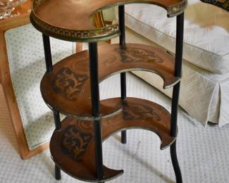 Tiered marquetry table