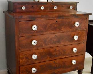 Mahogany empire style chest of drawers