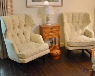 Pair of wingback chairs