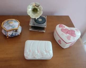 Trinket Boxes And The Victrola One Is A Music One. 