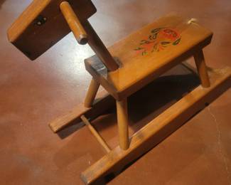 Vintage Wood Small Rocking Horse 