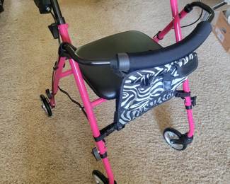 Like New Hot Pink Walker With A Zebra Stripe Pouch 