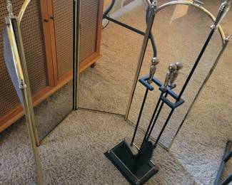 Fireplace Set And Screen 