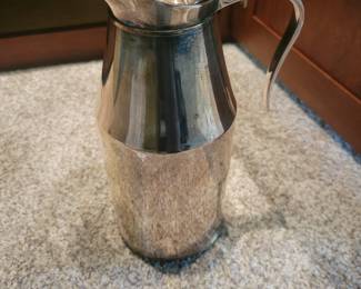 Chrome  Thermos With A Glass Inside 