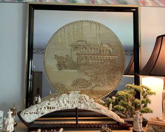 Beautiful Authentic Japanese  Mirror & Gold Artwork