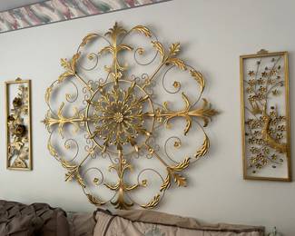 Beautiful Gold Japanese Filigree Wall Art