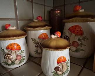Vintage Mushroom Canisters