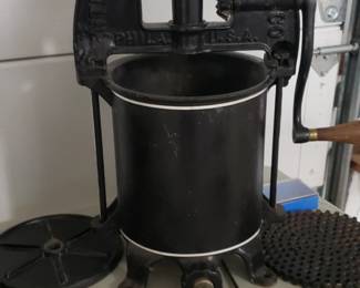 Restored Enterprise 8 Quart Lard Press Cast Iron Sausage Stuffer Fruit Apple Cider Press Etc...