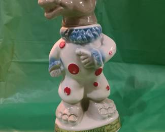 Jim Beam Kentucky Straight Bourbon Clown Donkey Jack Ass Democrat Decanter 1968
