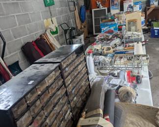 Tools, parts, camping supplies, etc..