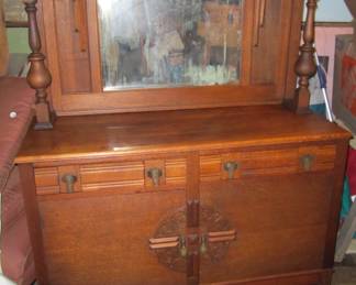 Antique oak buffet