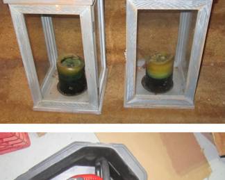 Lanterns and chain saw.