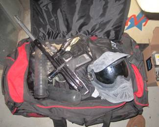 Paintball gun and equipment.