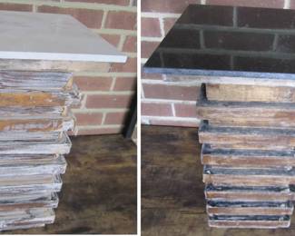 Two small marble top tables.