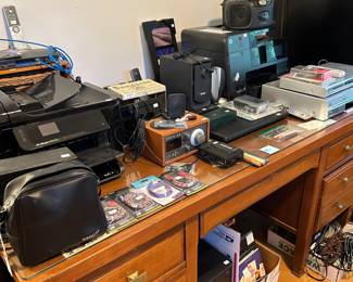 DESK WITH OFFICE EQUIPMENT