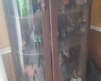 Antique Oak Bowfront China cabinet.