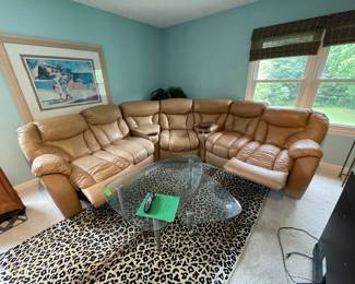 	#71	Lane Furniture - 466 Sydney Rounded Section. With double recliner with storage compartments and attached remote table *you move* located upstairs	8ftx8ft		750.00																							