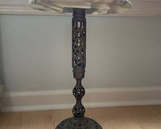 	#31	Marble Top Pierced Brass Plant Stand	12x17		75.00																							