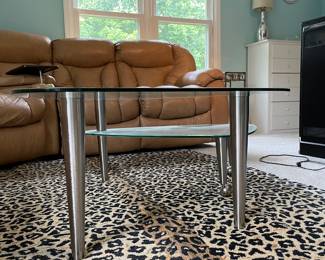 	#72	Two tiered glass coffee table, w/rotating lower tier	46x31x16.5		65.00																							