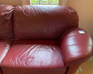 	#20	Burgundy "Leather" Style Sofa 	122x32x35		65.00																							