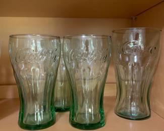 	#134	Vtg Libbey Green Glass Coke Glasses			16.00																							