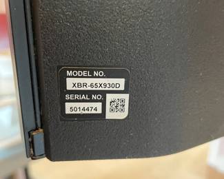 	#21	Sony. XBR-65X930D 65" TV 	65"		250.00																							