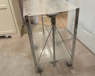 	#58	Two Tiered Acrylic Rolling - Serving Cart/Trolley	25x16x27		20.00																							