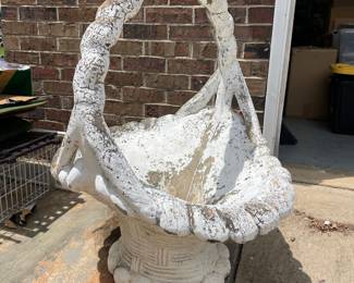 	#42	White Concrete Garden Basket Planter	24x26x35		75.00																							