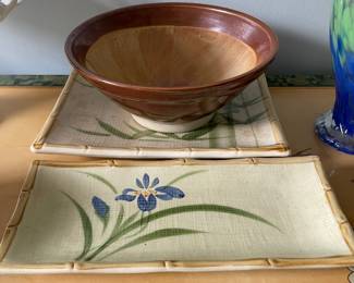 	#115	MCM Bamboo Trim Japanese Serving Sushi Plates + Bowl			30.00																							