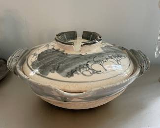 	#123	Japanese Art Oribe Pottery - Large Serving Bowl			50.00																							