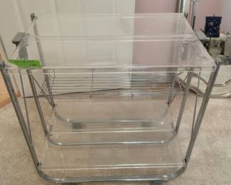 	#58	Two Tiered Acrylic Rolling - Serving Cart/Trolley	25x16x27		20.00																							