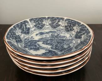 	#108	MCM Japanese Signed Mokusen Statsuma Transferware. Set of 5 6.5" Bowls			35.00																							