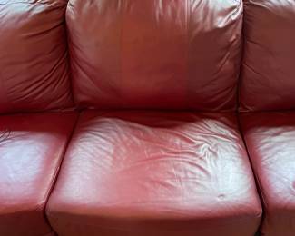 	#20	Burgundy "Leather" Style Sofa 	122x32x35		65.00																							