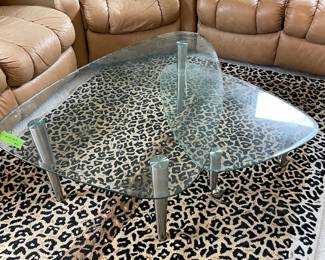	#72	Two tiered glass coffee table, w/rotating lower tier	46x31x16.5		65.00																							