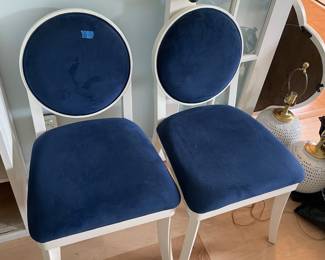 	#37	Pair of Blue Velvet Sitting Chairs - 15 Each 	n/a		30.00																							