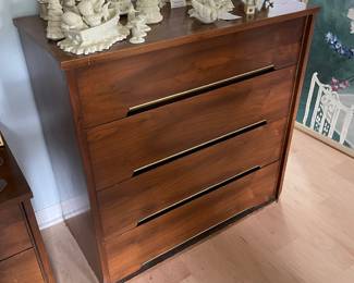 	#5	Mid Century Chest of Drawers - *as is* needs refinishing/repairs.	36x18x35		35.00																							