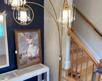 	#28	Vintage Mid Century Waterfall Floor Lamp w/Marble Base	86x46x15		125.00																							