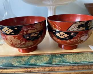 	#116	MCM Set of 4 Japanese Wajima Laquerware Rice Bowls			28.00																							